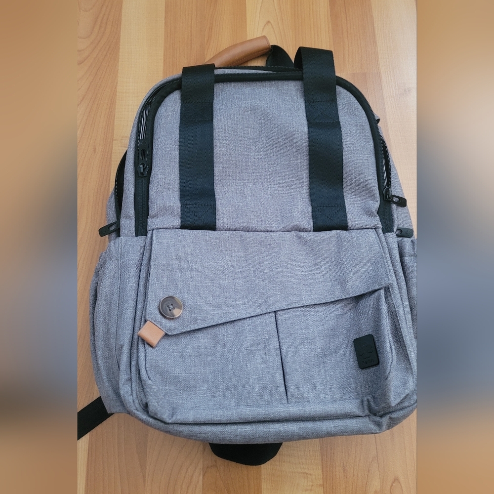 New Multi-Pocket Backpack Heather Grey Baby Diaper Bag Outdoor Hiking Quality - Picture 8 of 16